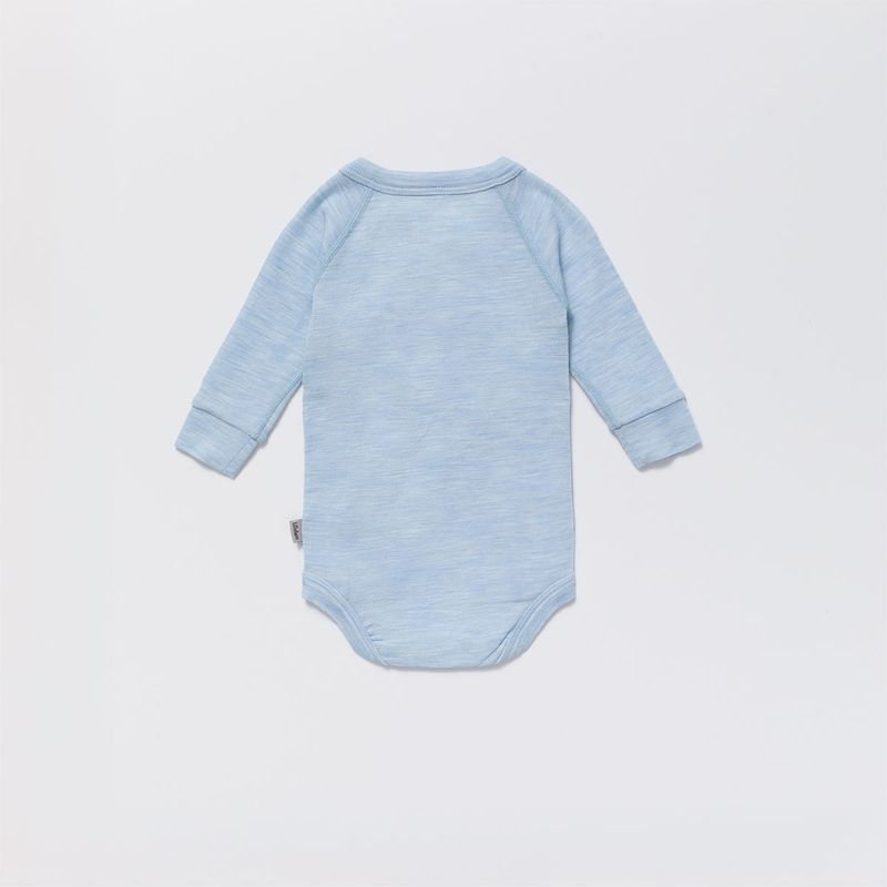 Lillelam Omslagsbody ull mini himmelblå