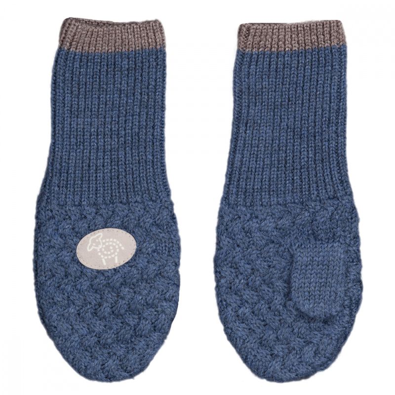 Lillelam votter ull classic blå