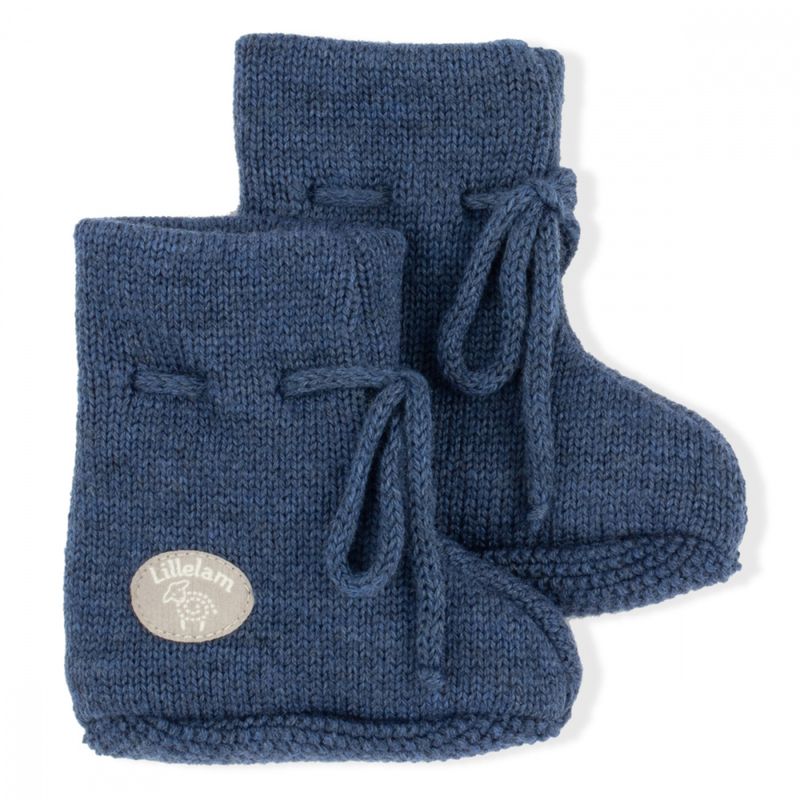 Lillelam Babytøfler ull classic blå