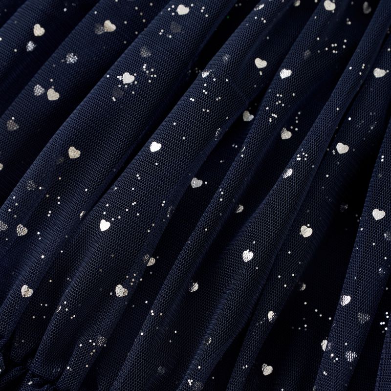 Creamie Tyll kjole sølvhjerte black iris