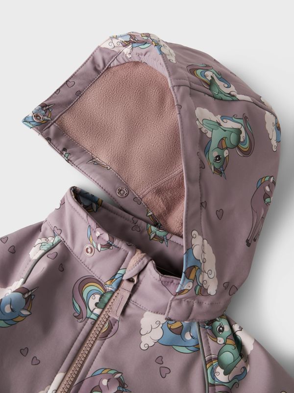 Name It Alfa softshell dress purple dove unicorns 