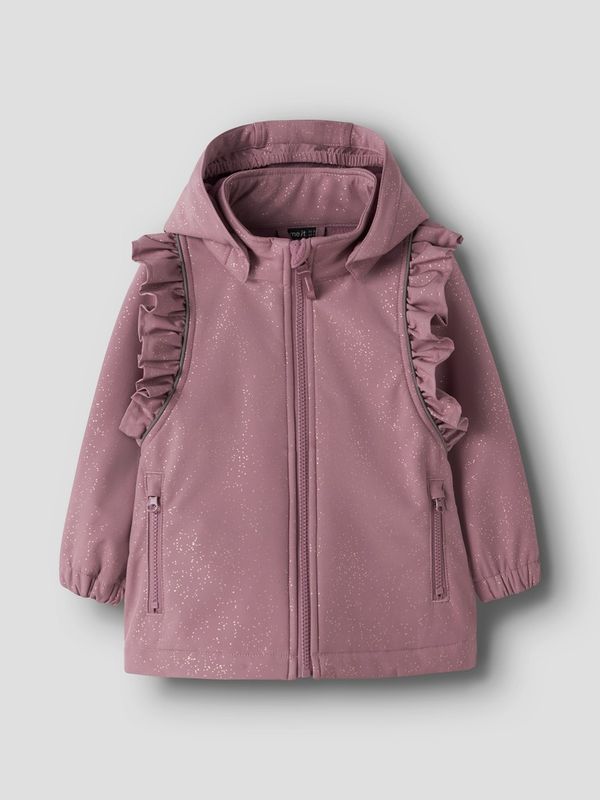 Name It Alfa softshell jakke frill wistful mauve foil dots