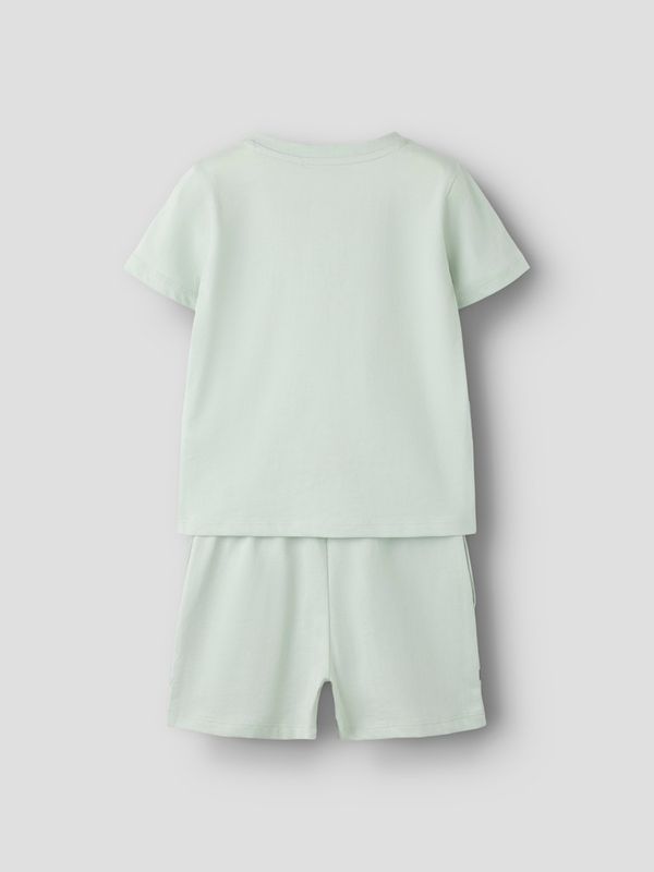 Name It Hectors traktor shortssett pale aqua