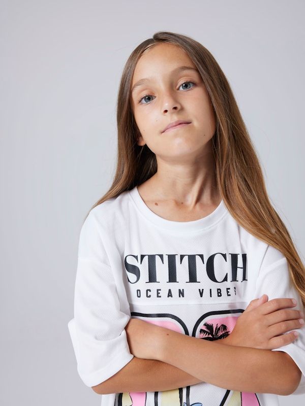 Name It Stitch Afturi T-shirt bright white